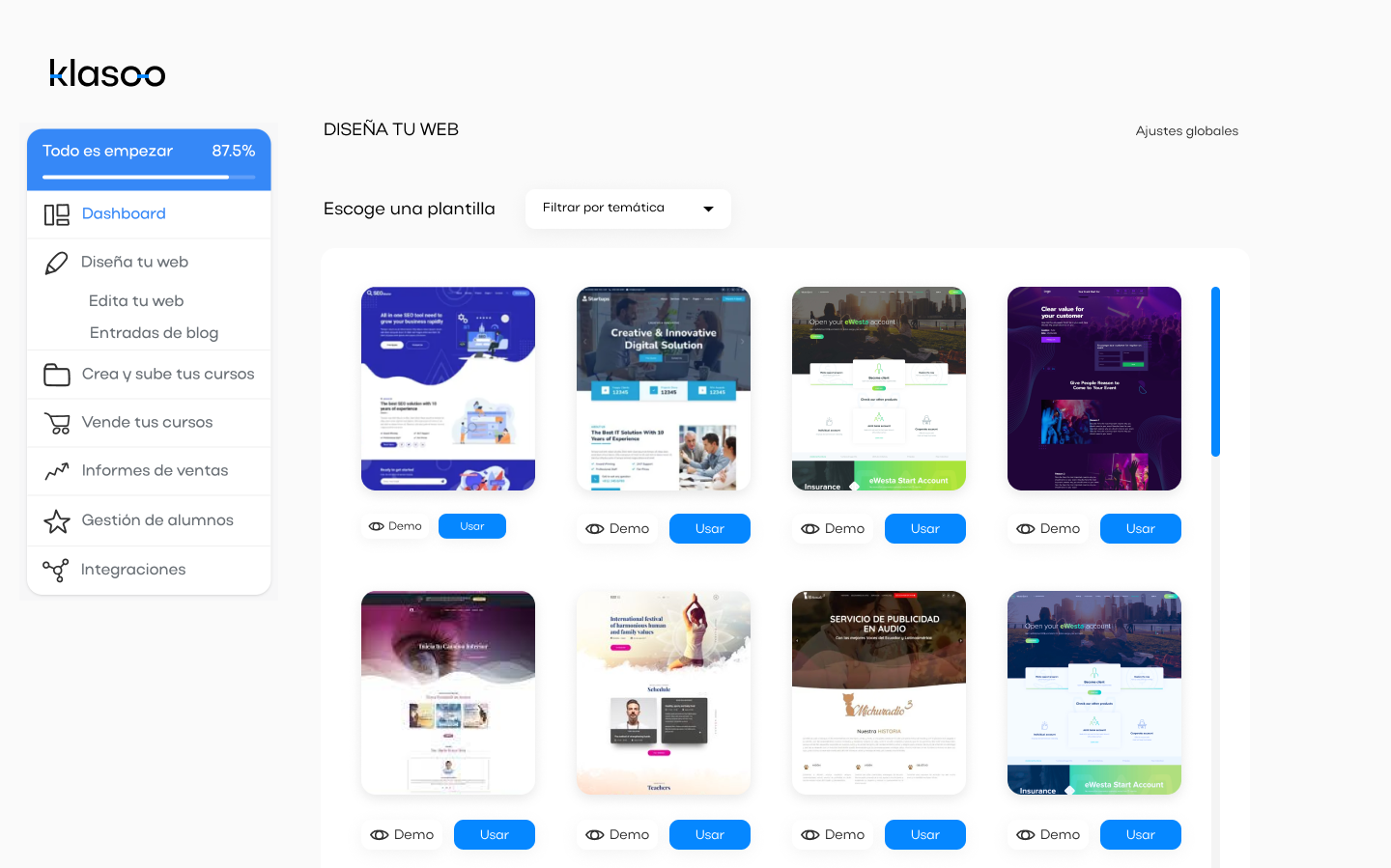 screenshot of Klasoo