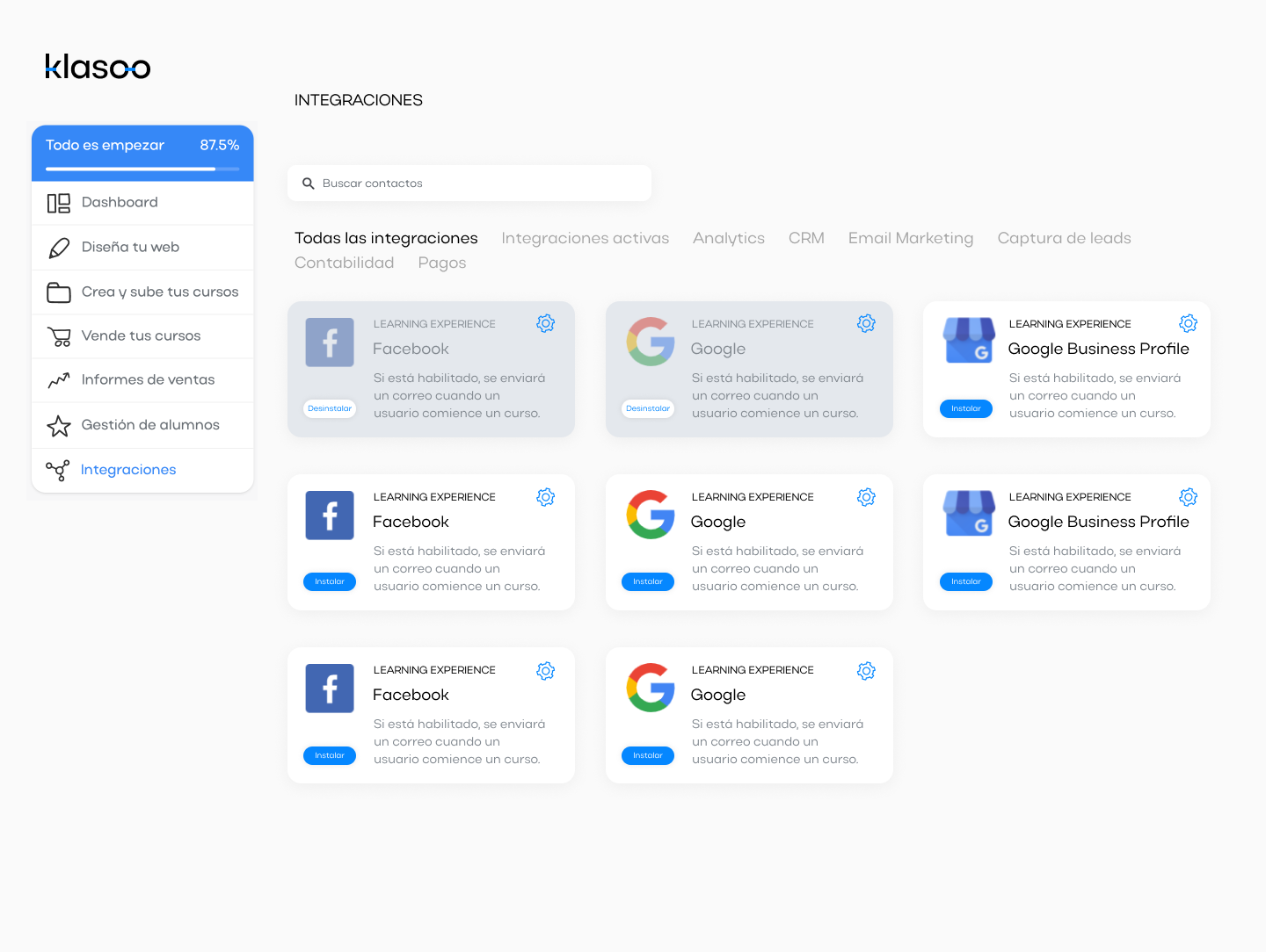 screenshot of Klasoo