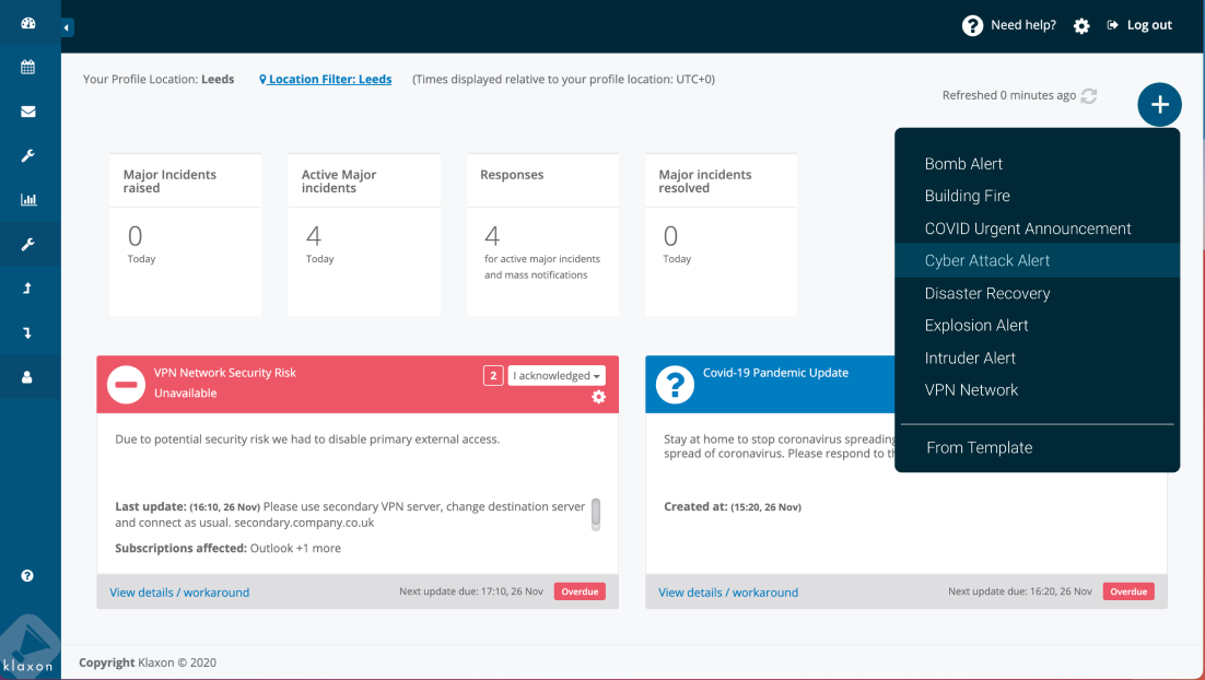 screenshot of Klaxon