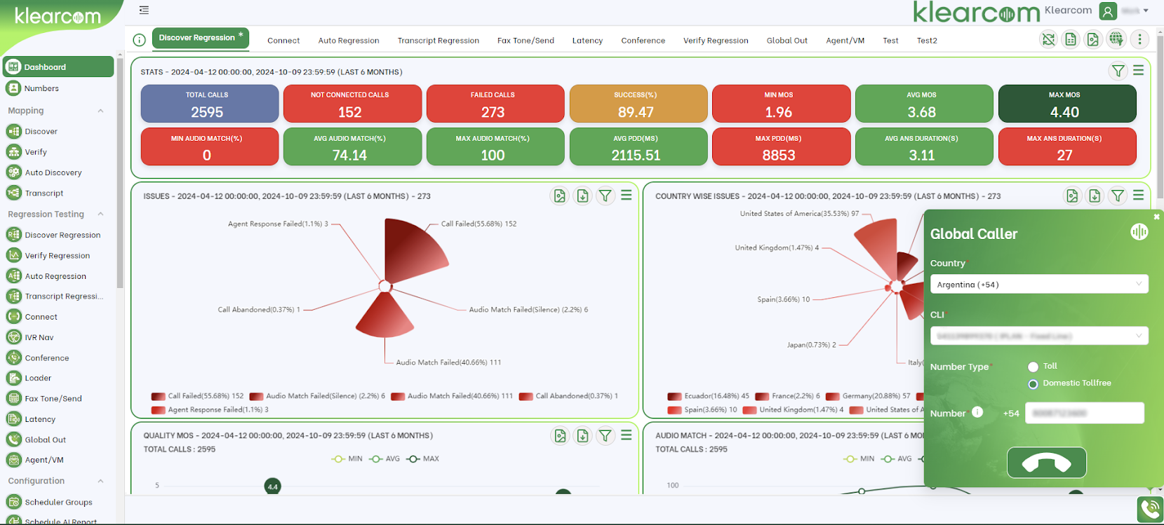 screenshot of Klearcom