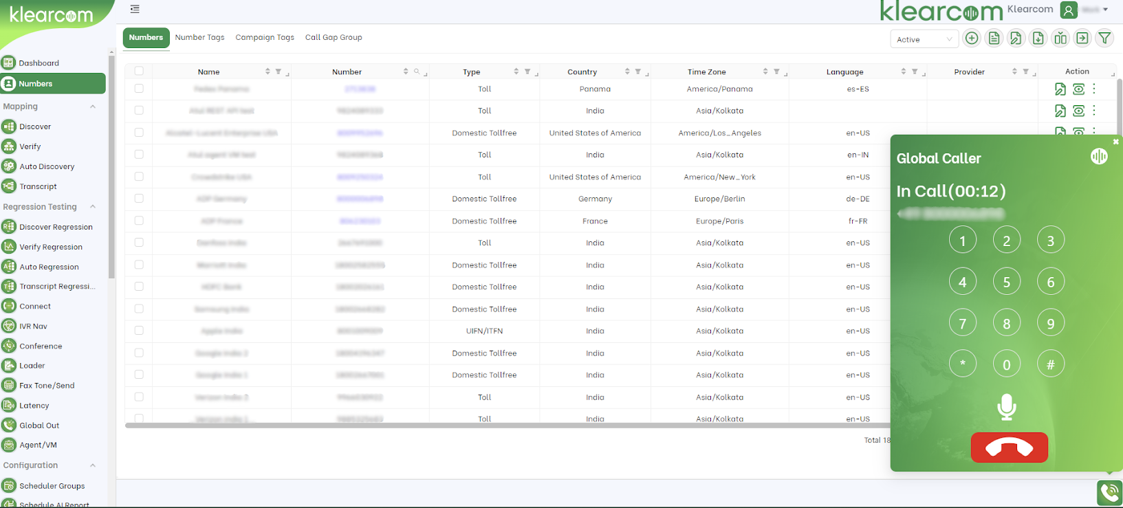 screenshot of Klearcom