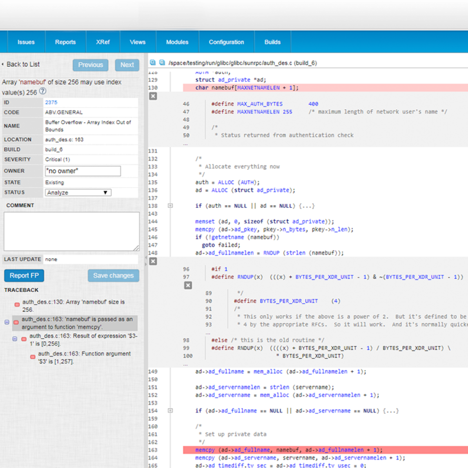 screenshot of Klocwork