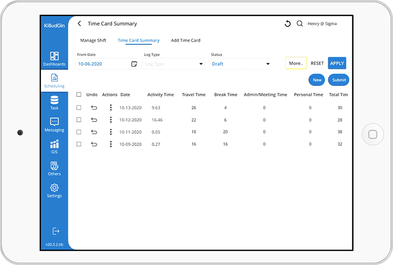 screenshot of KloudGin