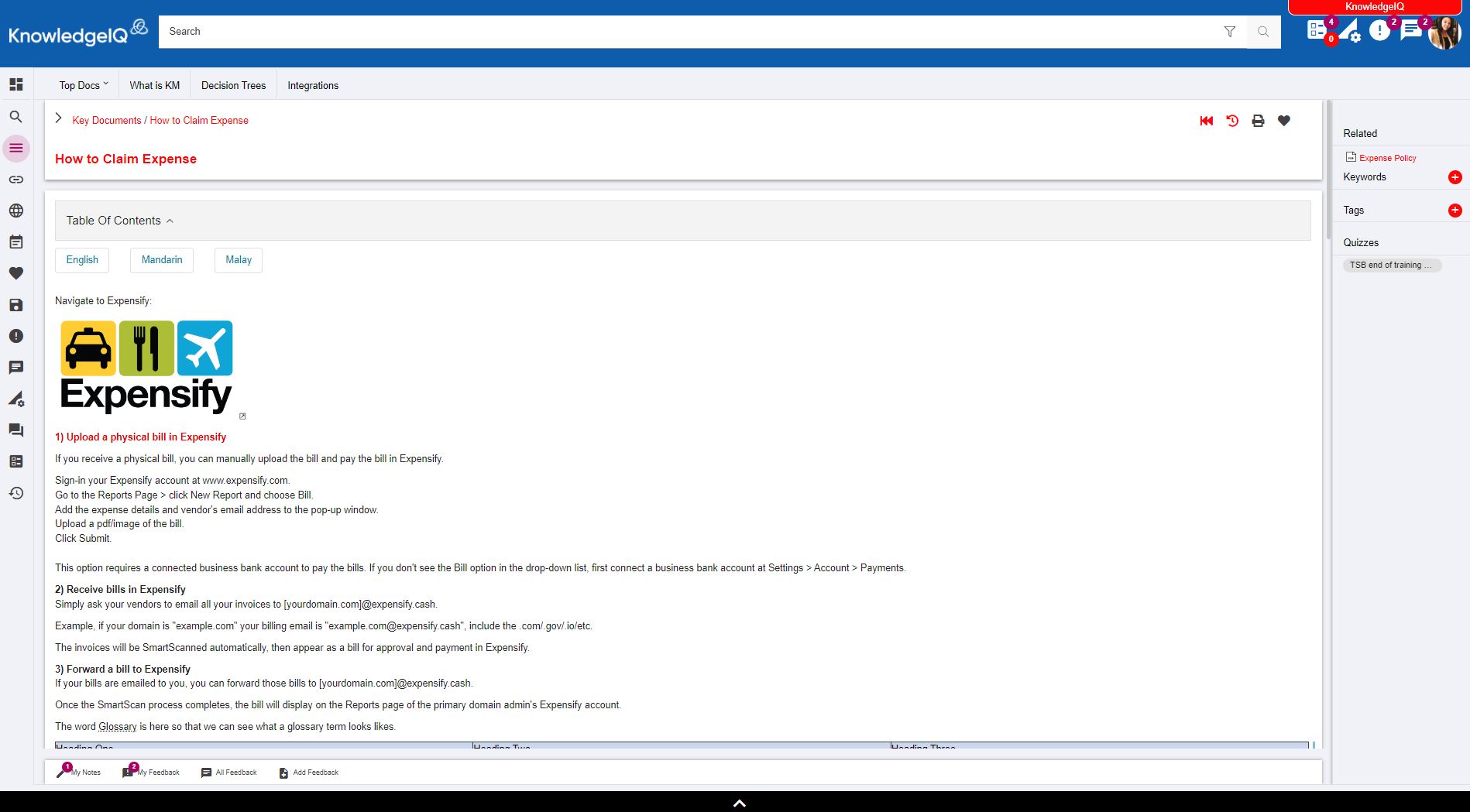 screenshot of KnowledgeIQ
