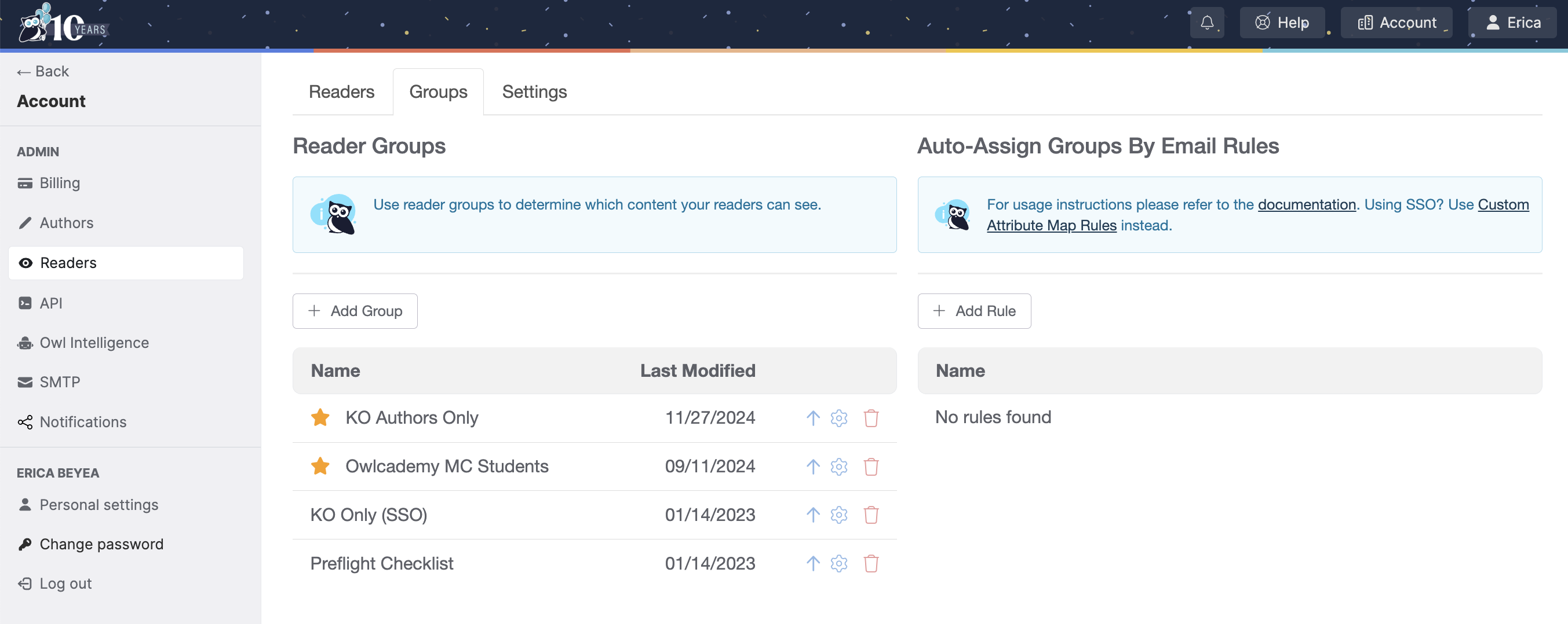 screenshot of KnowledgeOwl
