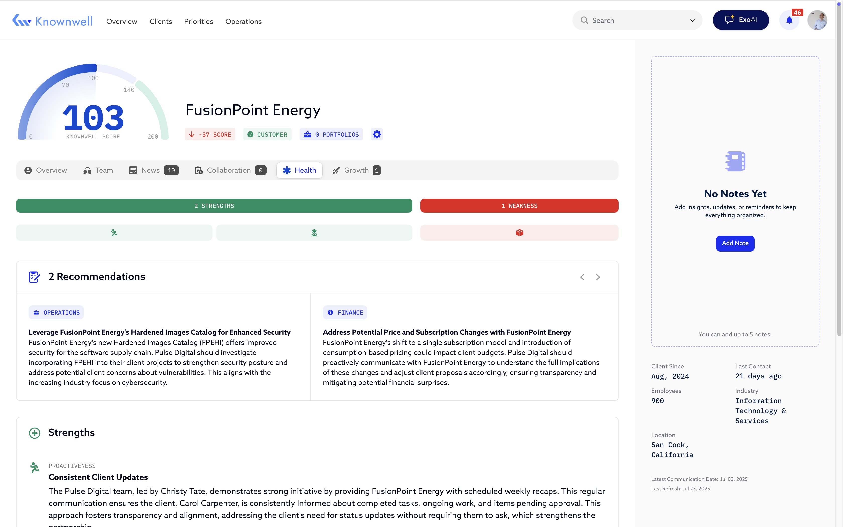 screenshot of Knownwell