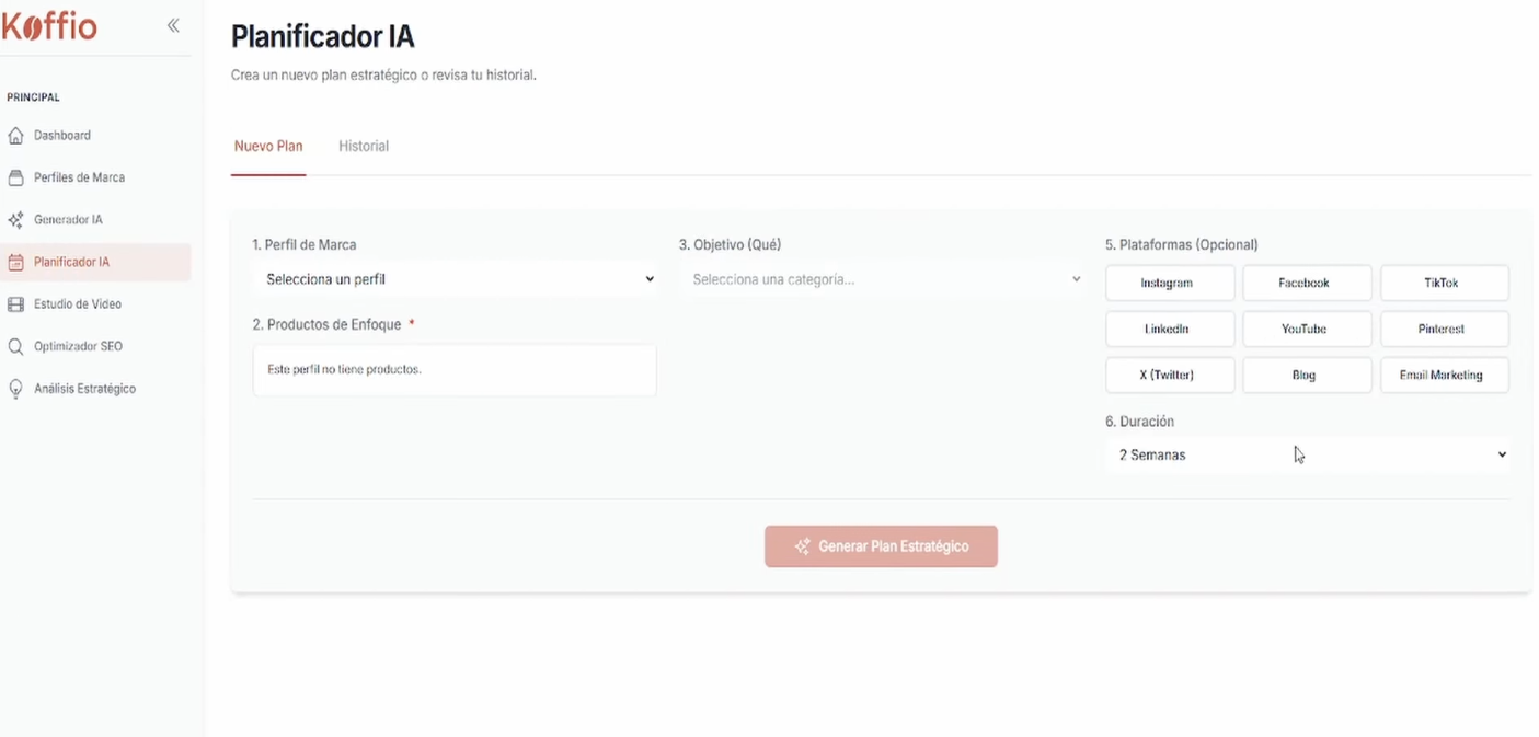 screenshot of Koffio