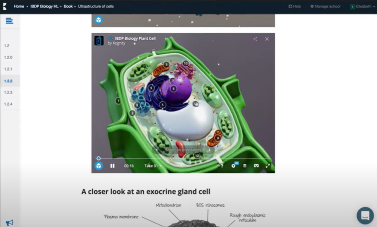 screenshot of Kognity