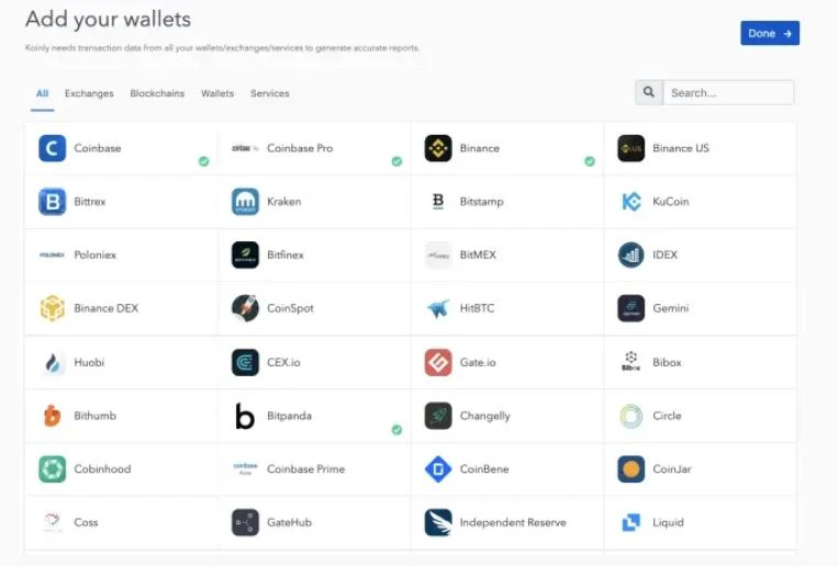 screenshot of Koinly