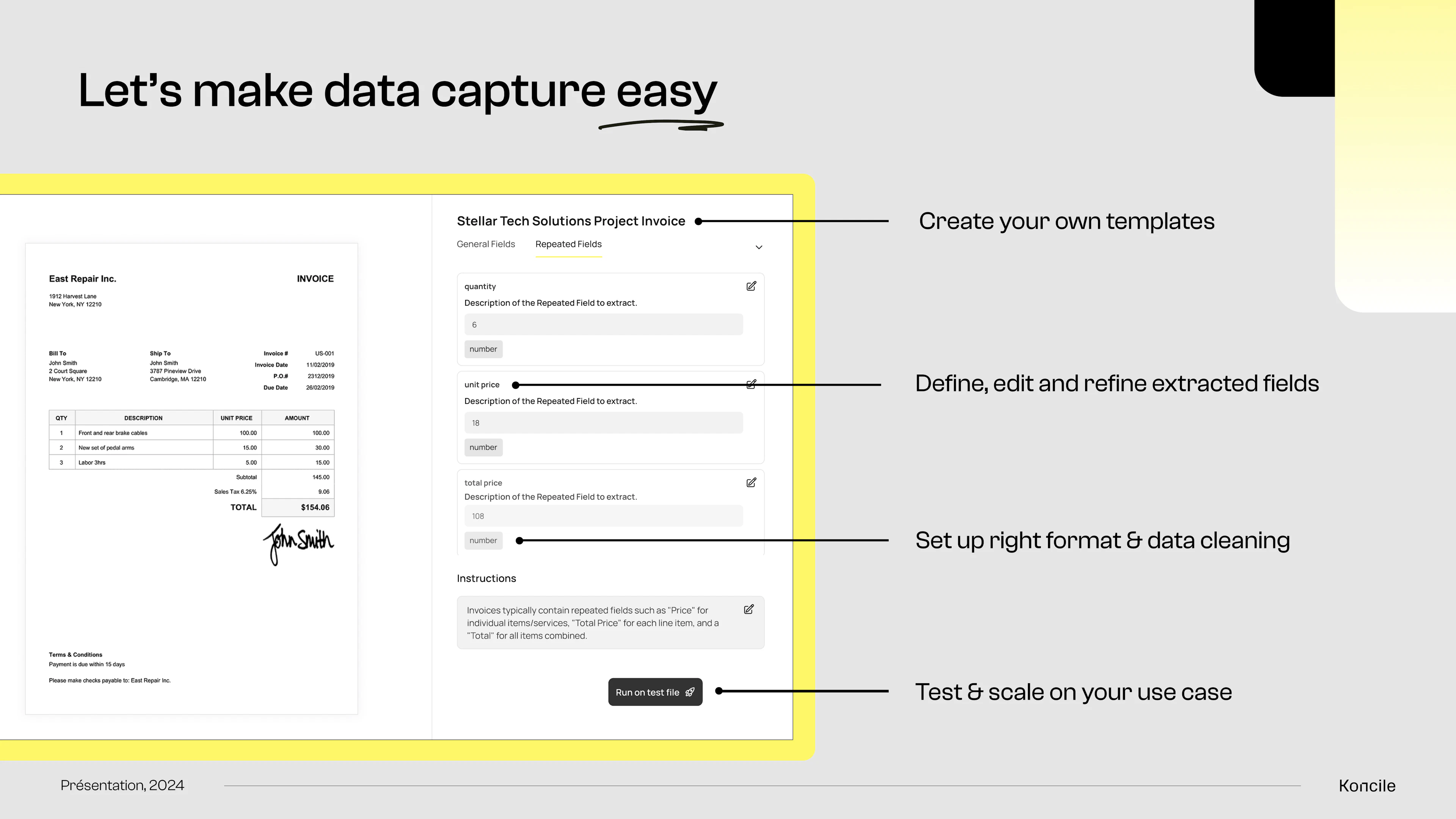 screenshot of Koncile