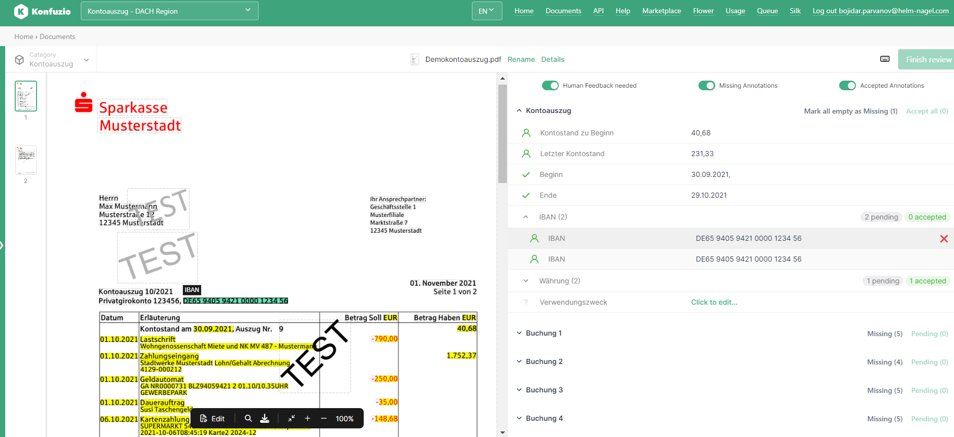 screenshot of Konfuzio