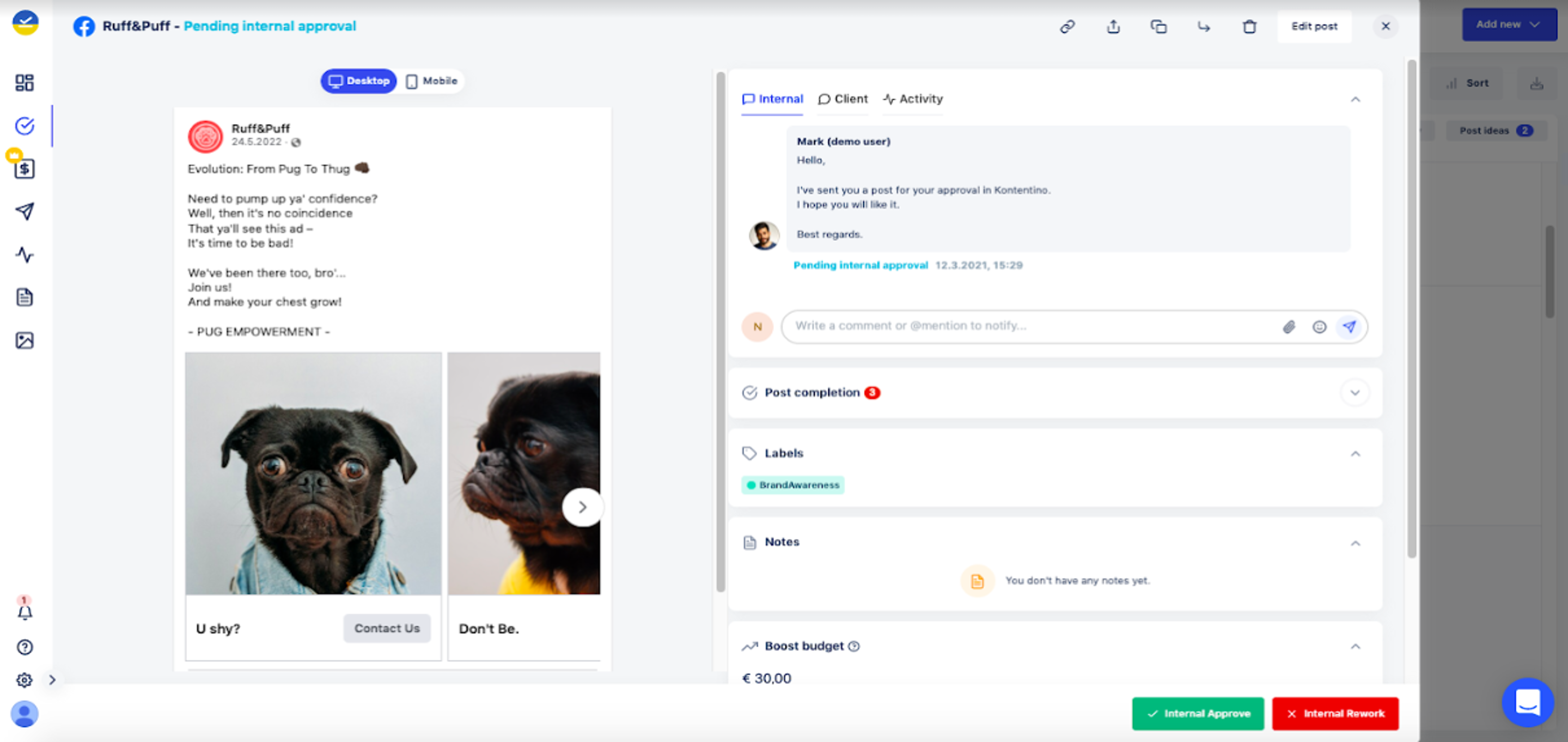 screenshot of Kontentino