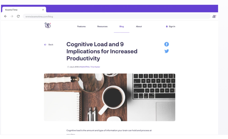 screenshot of KosmoTime