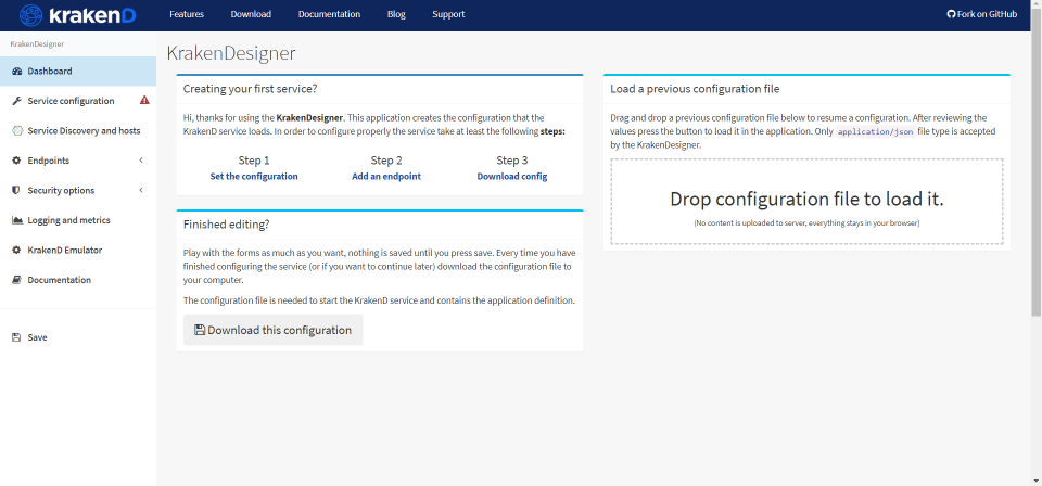 screenshot of KrakenD