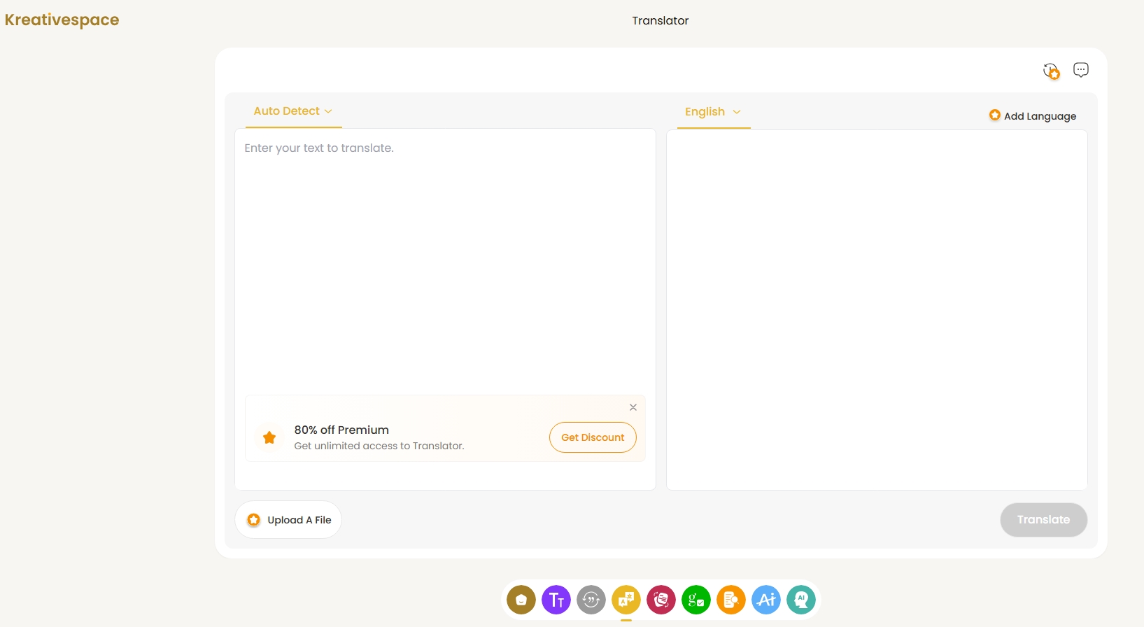 screenshot of Kreativespace