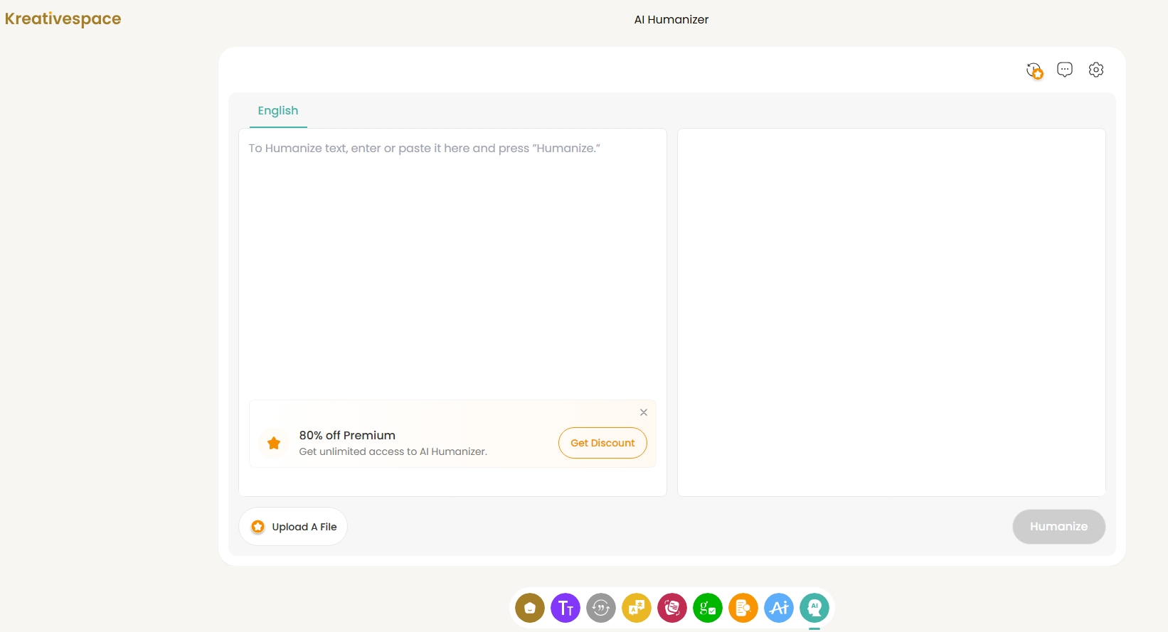 screenshot of Kreativespace