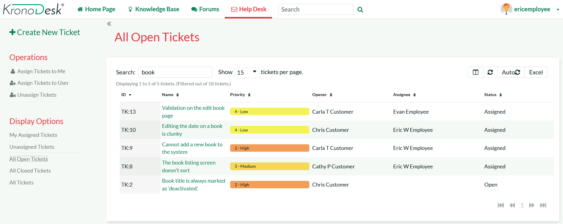 screenshot of KronoDesk
