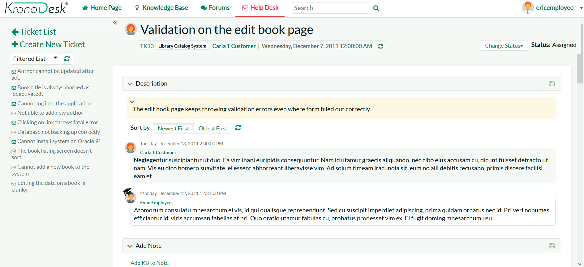 screenshot of KronoDesk