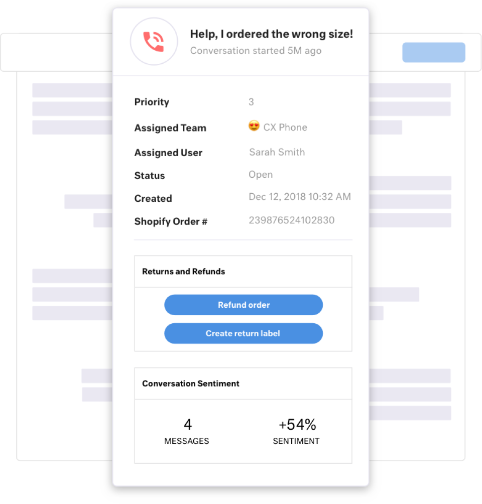 screenshot of Kustomer
