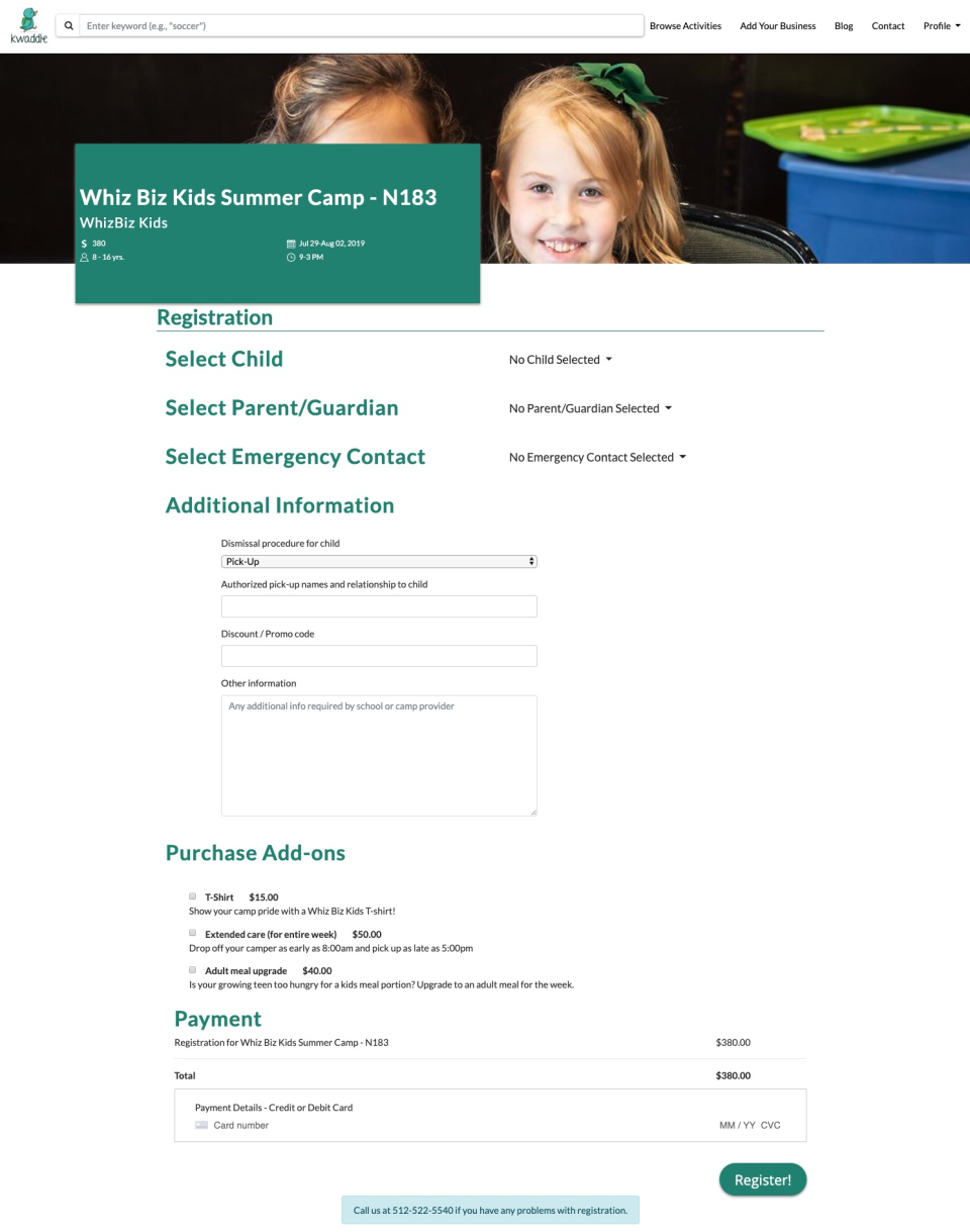 screenshot of Kwaddle