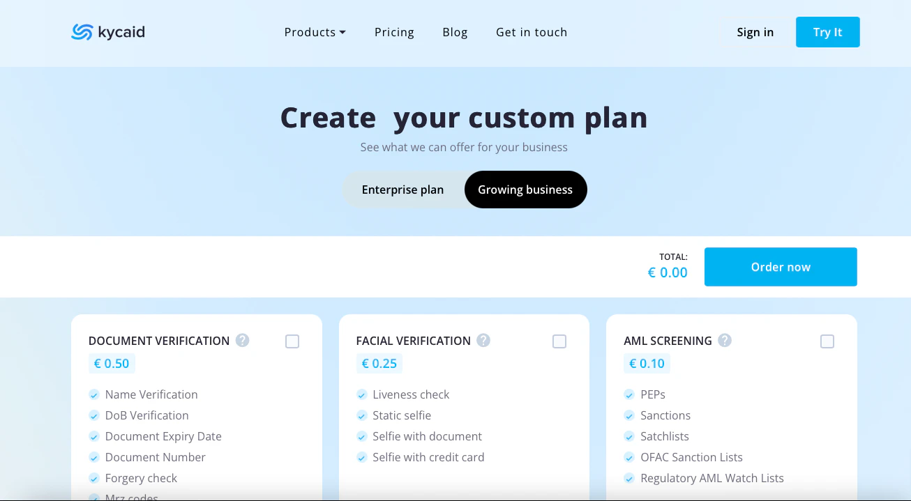 screenshot of Kycaid