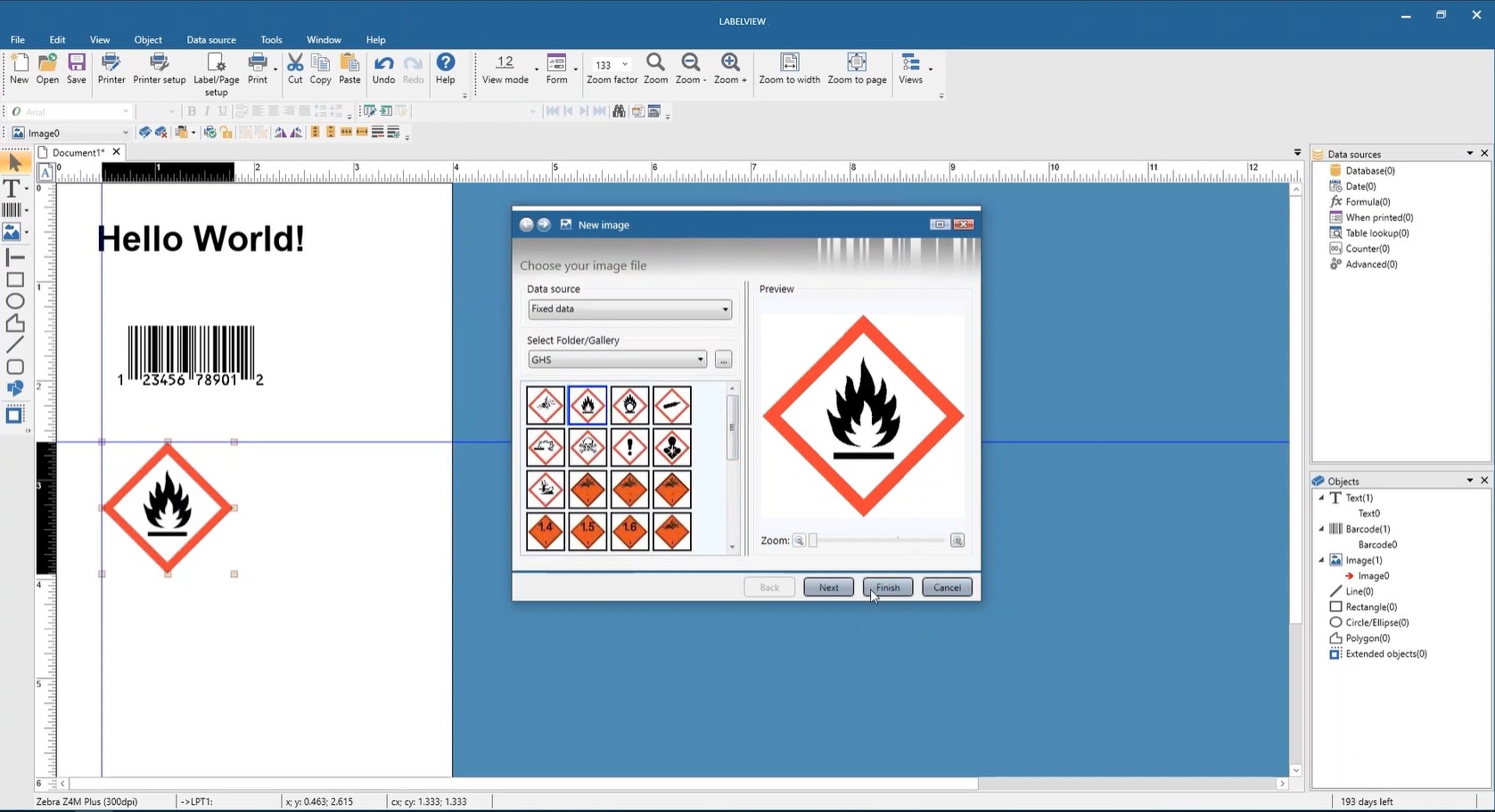 screenshot of LABELVIEW