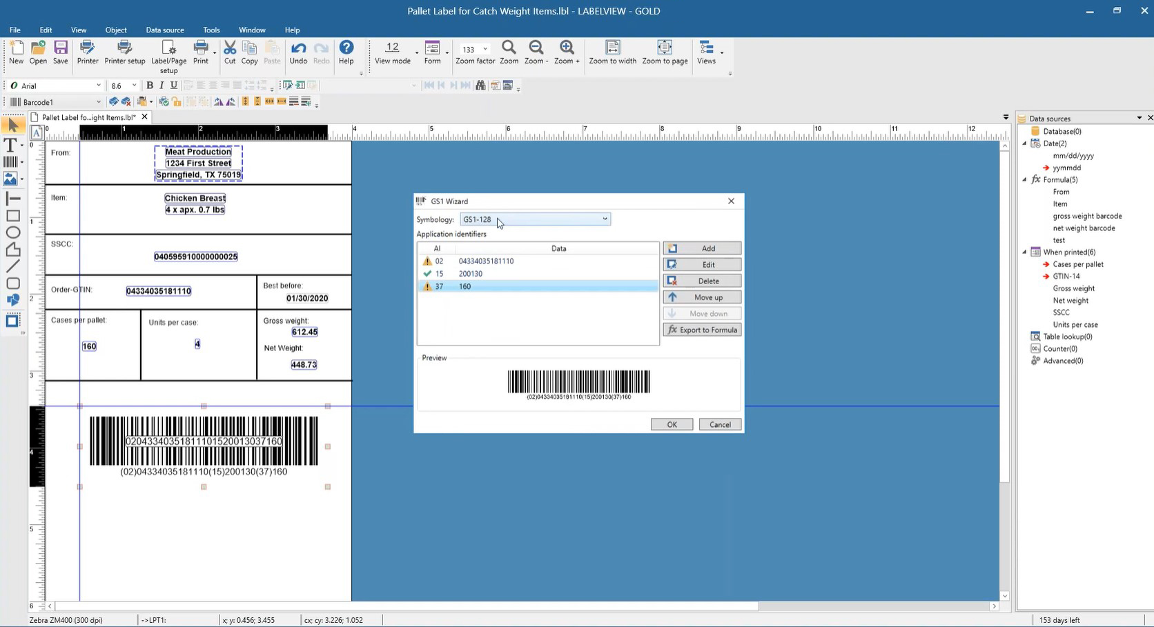 screenshot of LABELVIEW