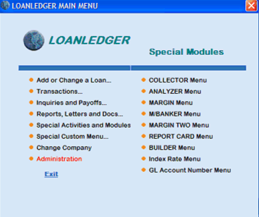 screenshot of LOANLEDGER
