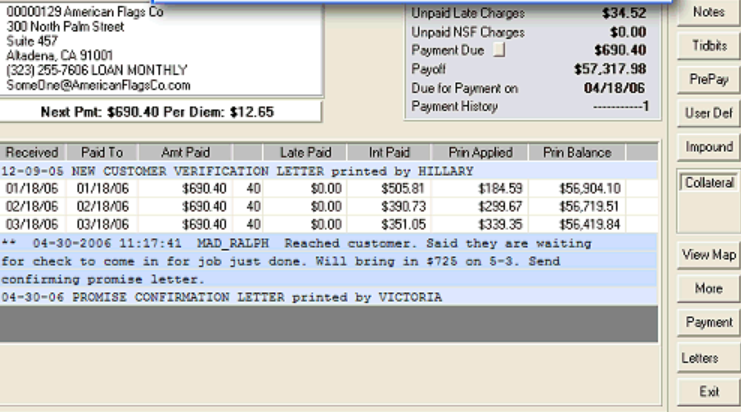 screenshot of LOANLEDGER