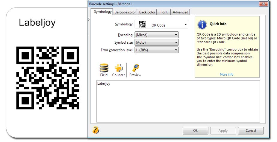 screenshot of LabelJoy