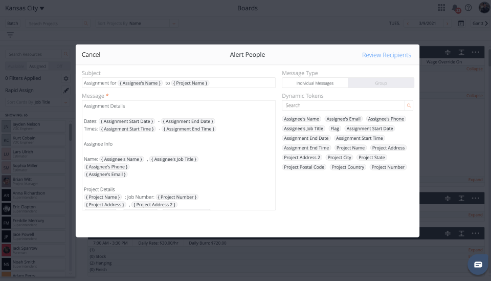 screenshot of LaborChart