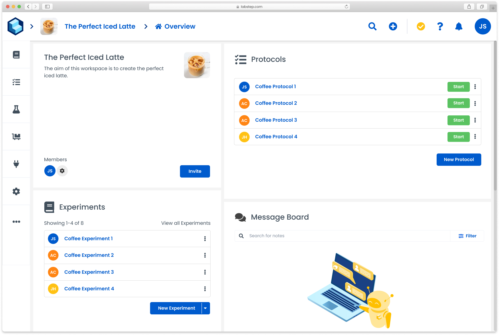 screenshot of Labstep