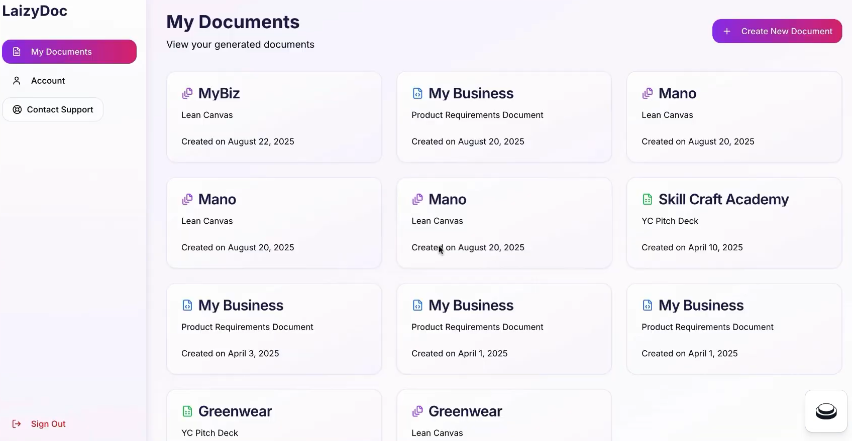 screenshot of LaizyDoc