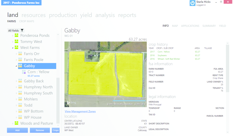 screenshot of Land.db