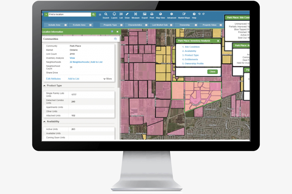 screenshot of LandVision