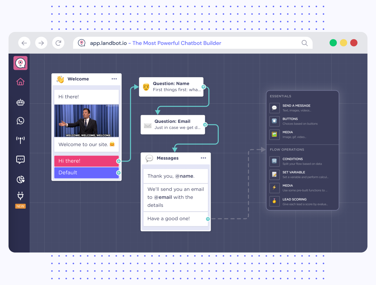 screenshot of Landbot