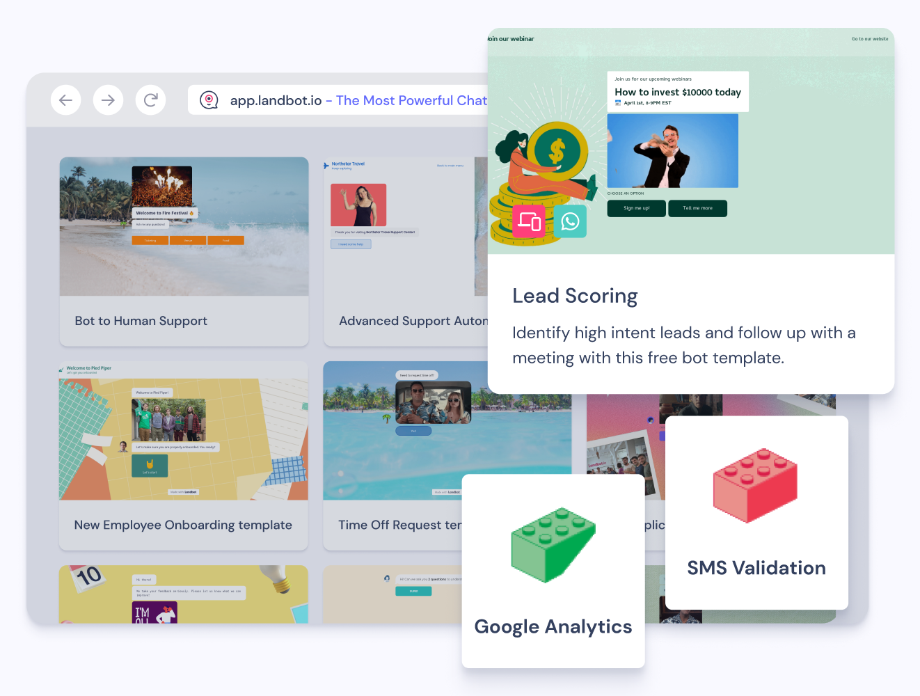 screenshot of Landbot
