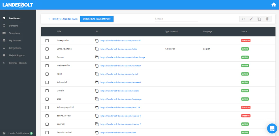 screenshot of LanderBolt