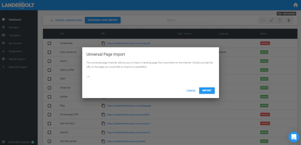 screenshot of LanderBolt