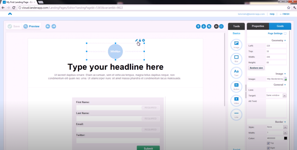 screenshot of Lander