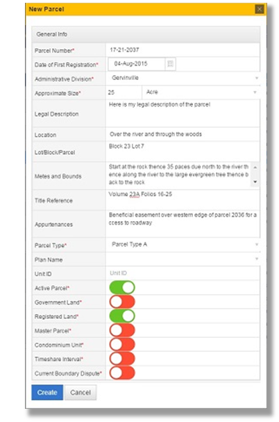 screenshot of Landfolio