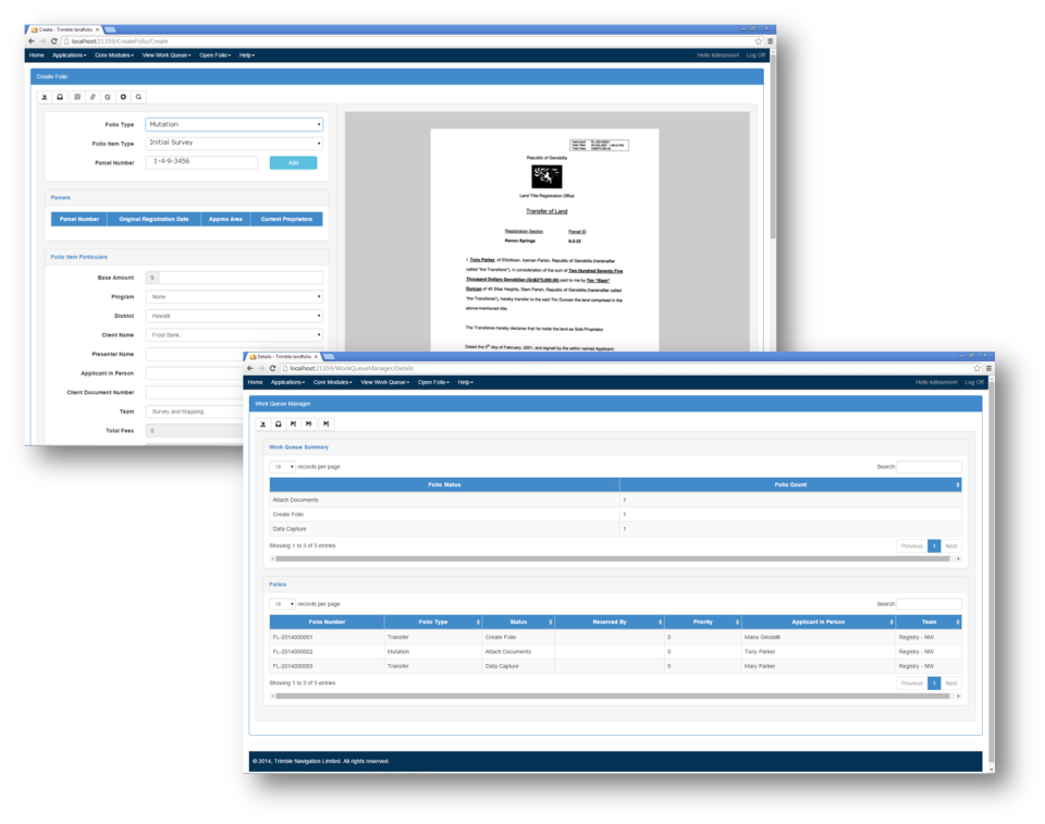screenshot of Landfolio