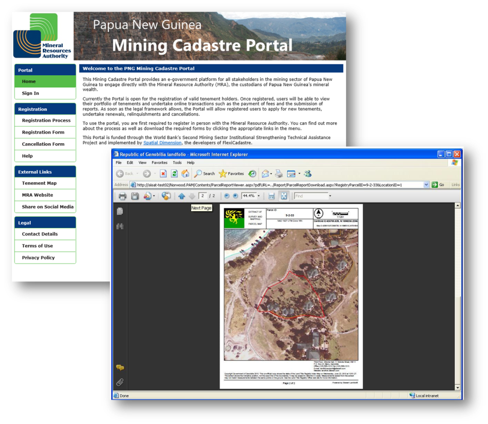 screenshot of Landfolio