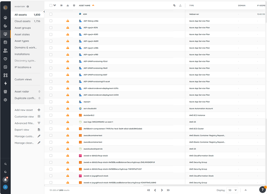 screenshot of Lansweeper