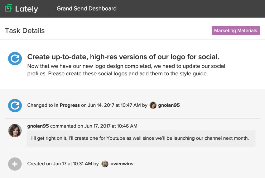 screenshot of Lately