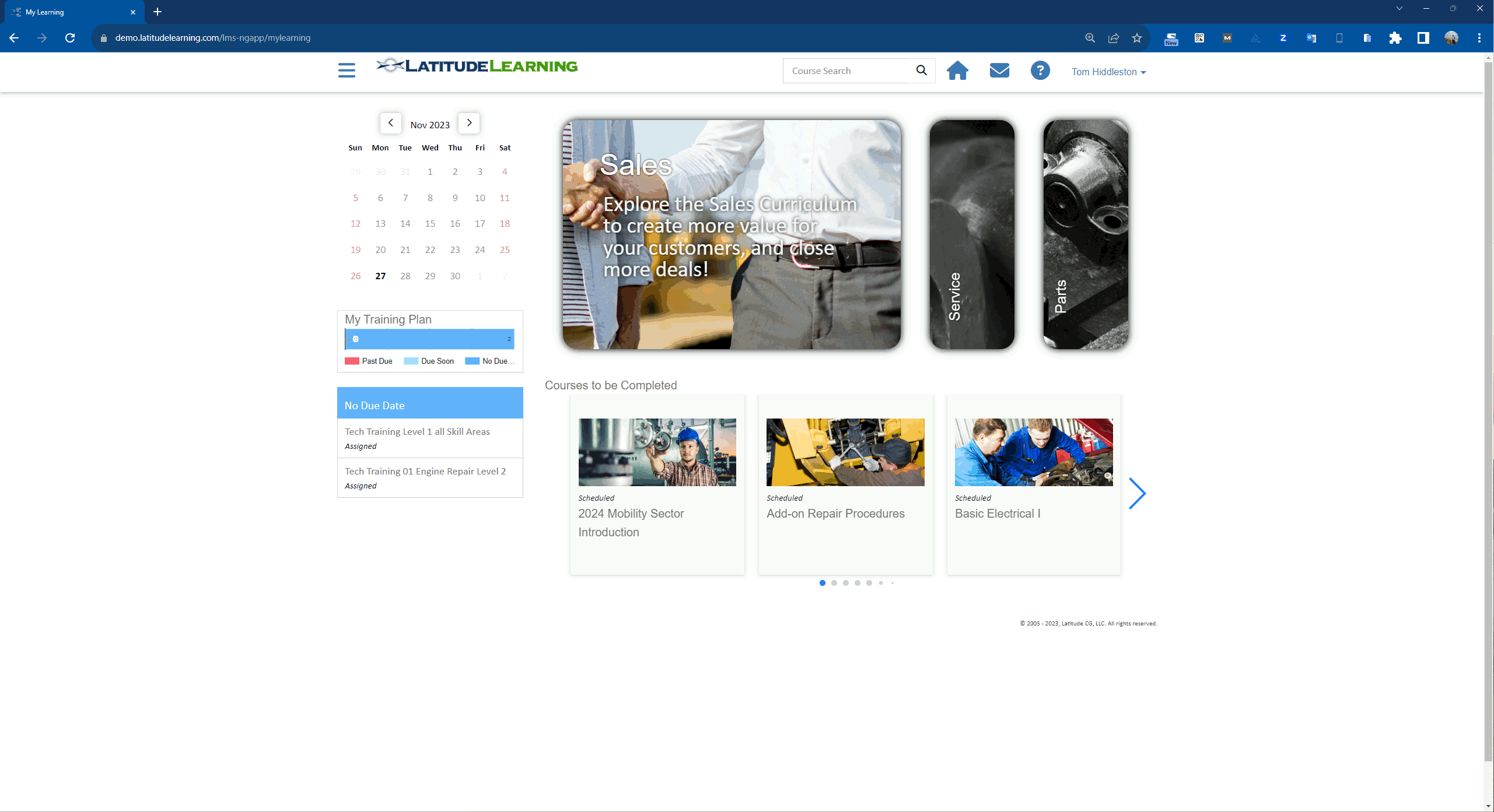 screenshot of LatitudeLearning