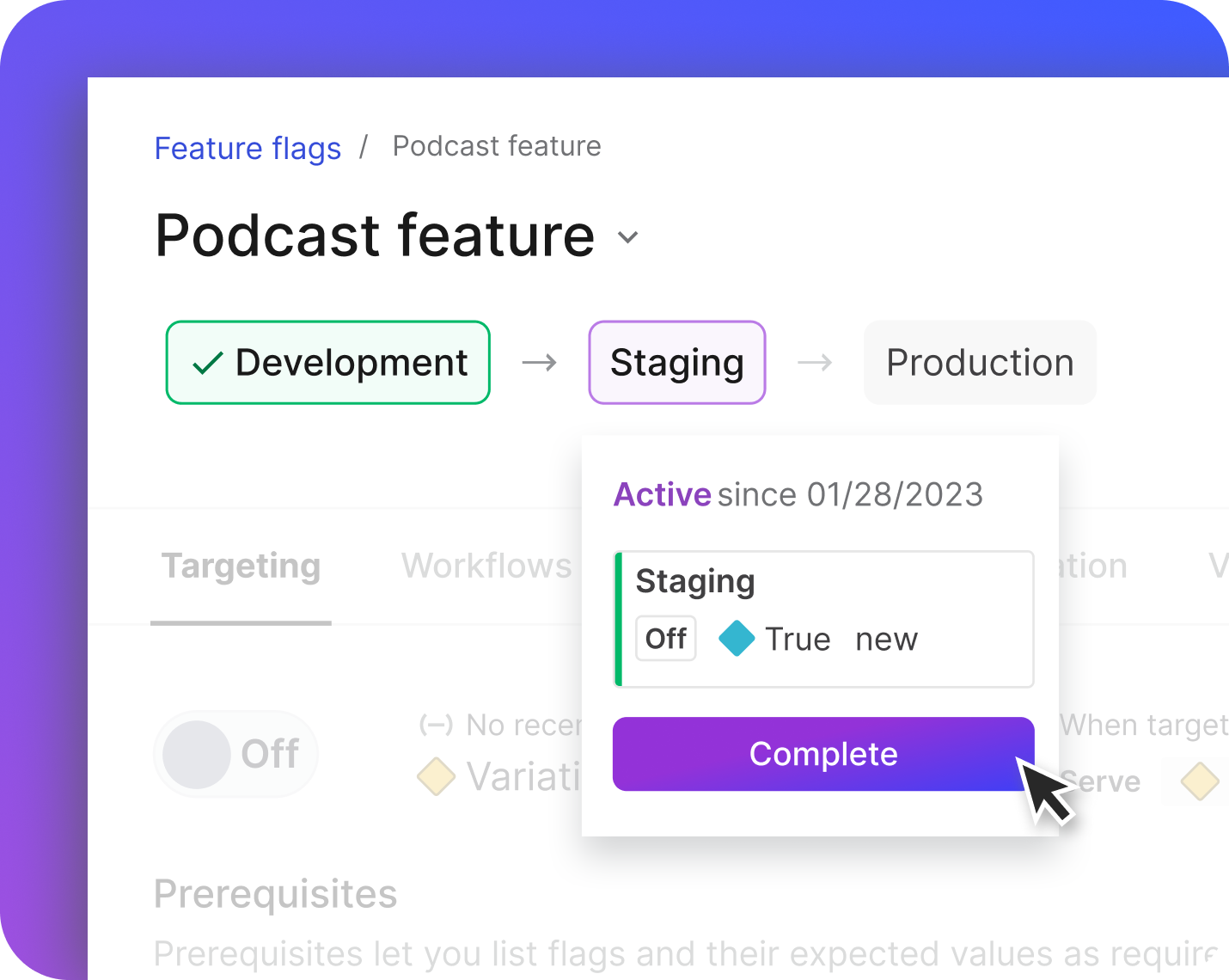 screenshot of LaunchDarkly