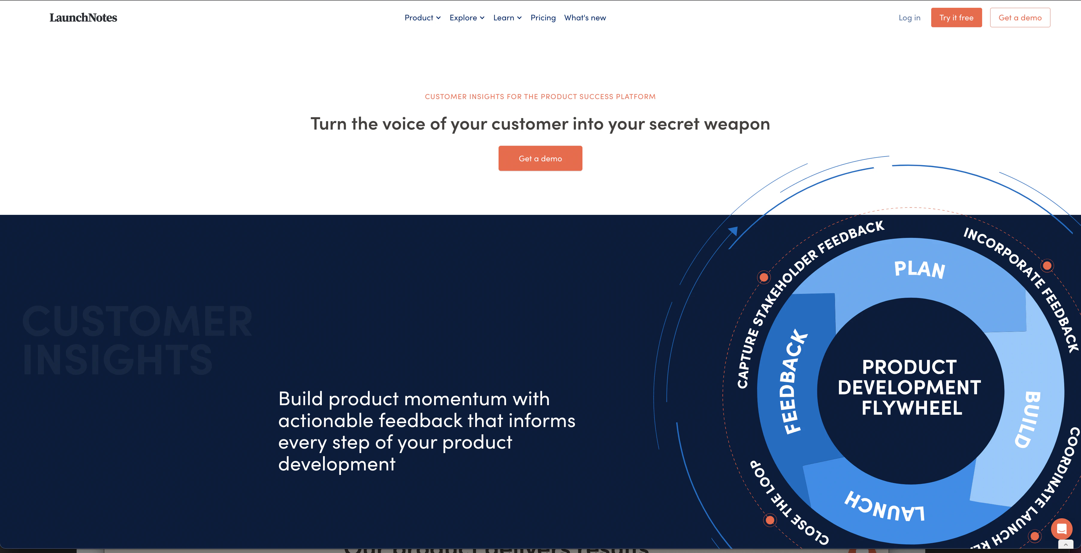 screenshot of LaunchNotes