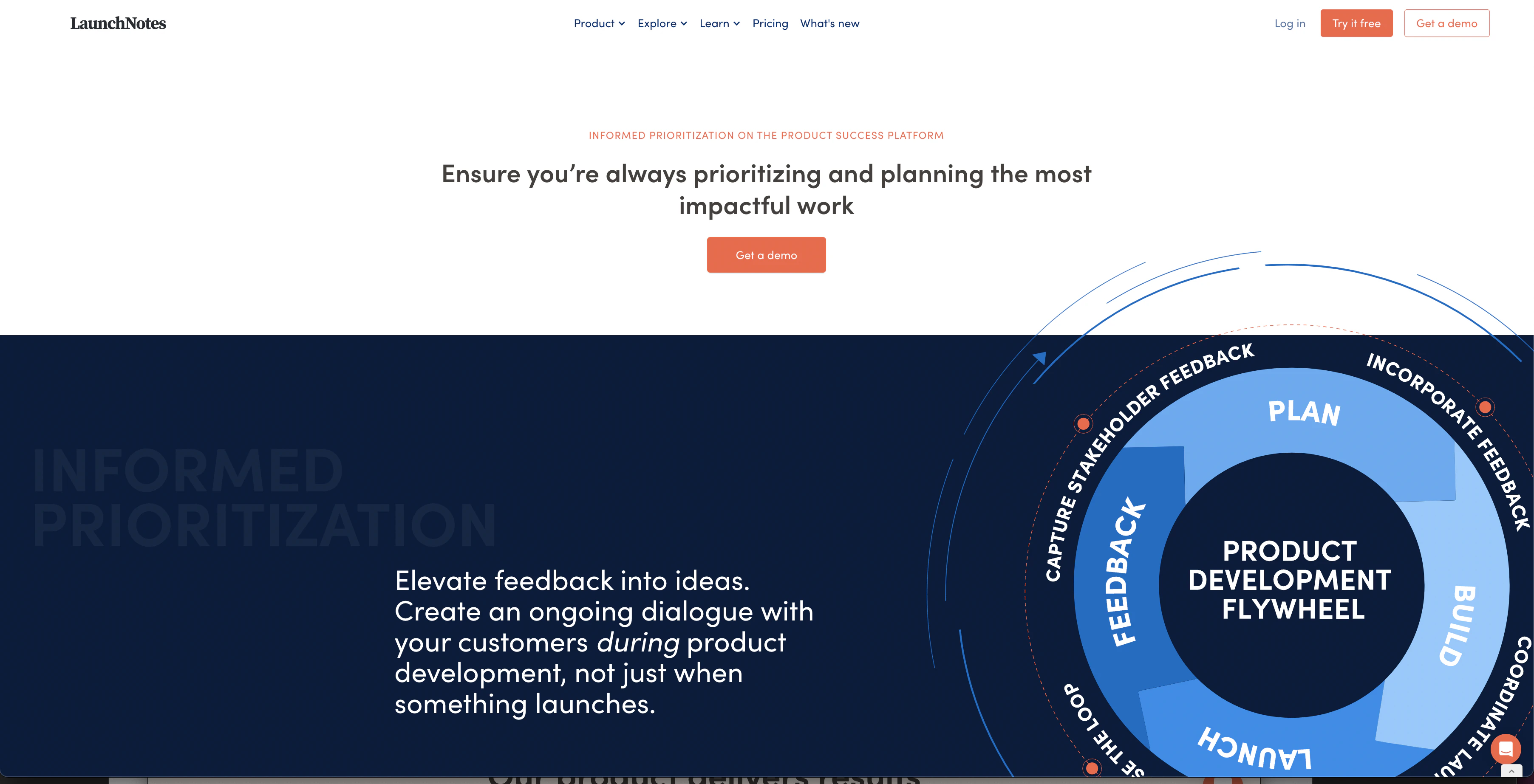 screenshot of LaunchNotes