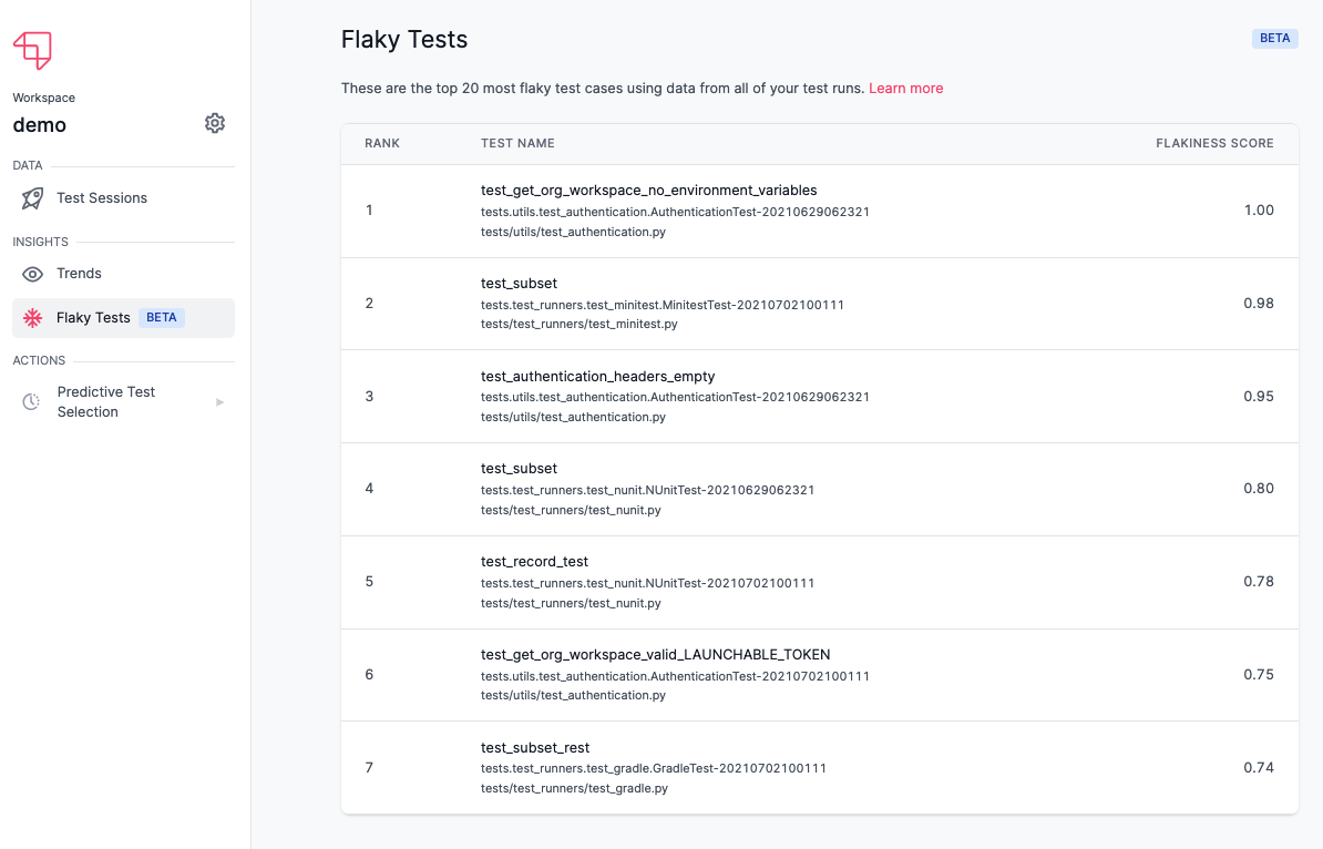 screenshot of Launchable